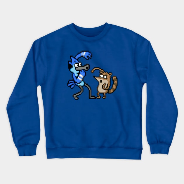 REGULAR SHOW - PIXEL MORDECAI & RIGBY Crewneck Sweatshirt by Force Restart